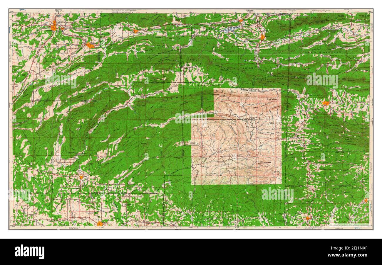 McAlester, Oklahoma, map 1962, 1:250000, United States of America by Timeless Maps, data U.S. Geological Survey Stock Photo