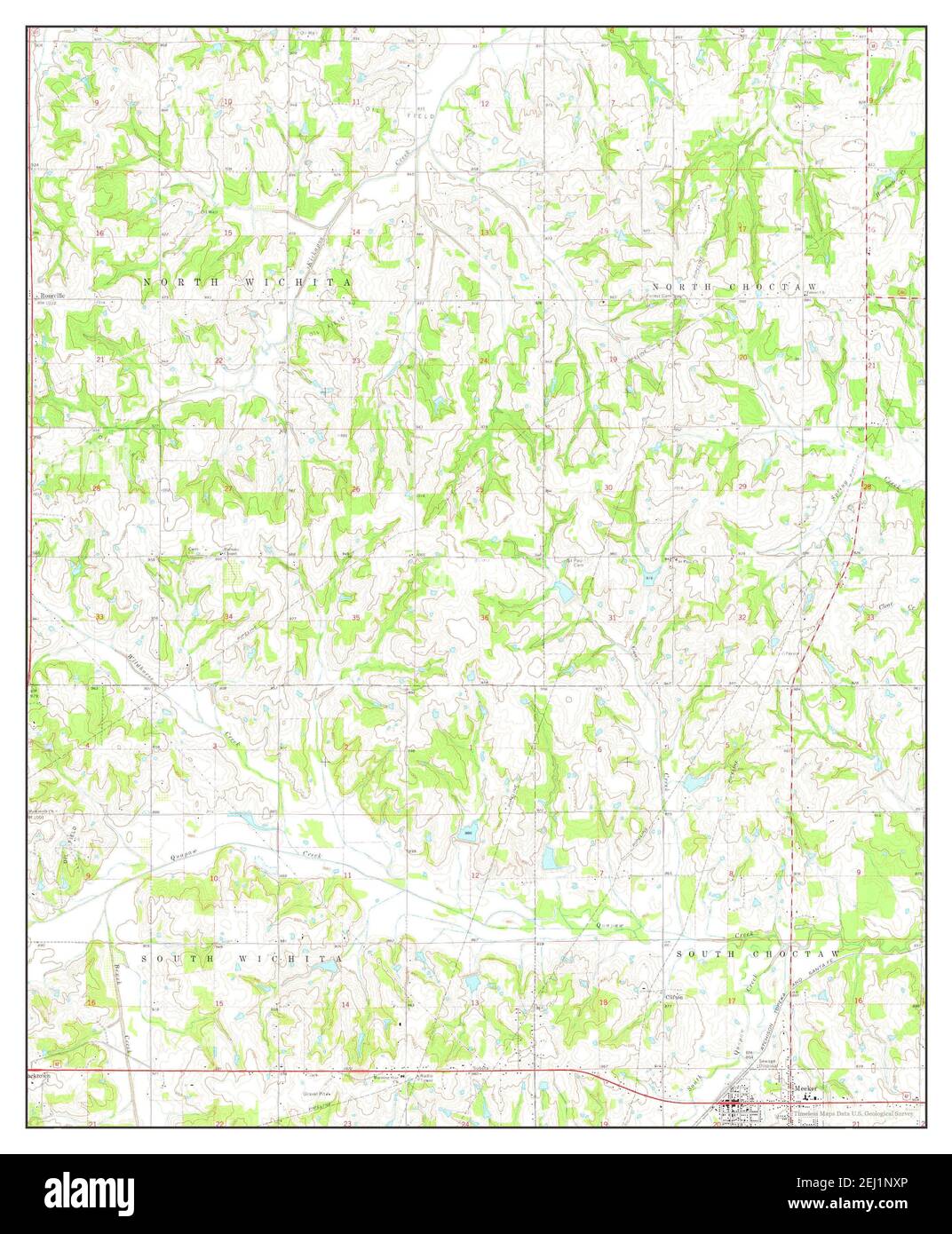 Meeker, Oklahoma, map 1974, 124000, United States of America by