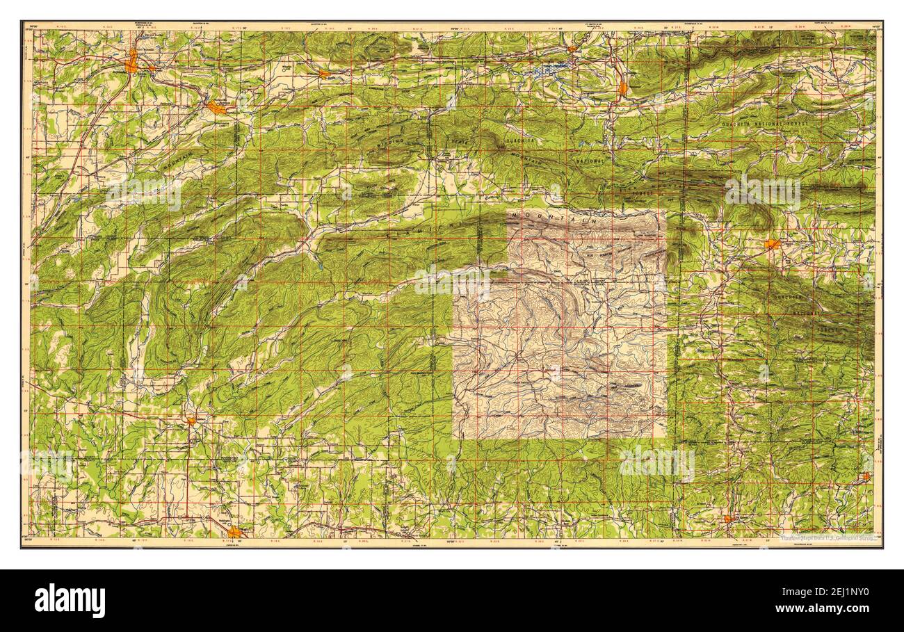 Mcalester, Oklahoma, map 1950, 1:250000, United States of America by Timeless Maps, data U.S. Geological Survey Stock Photo