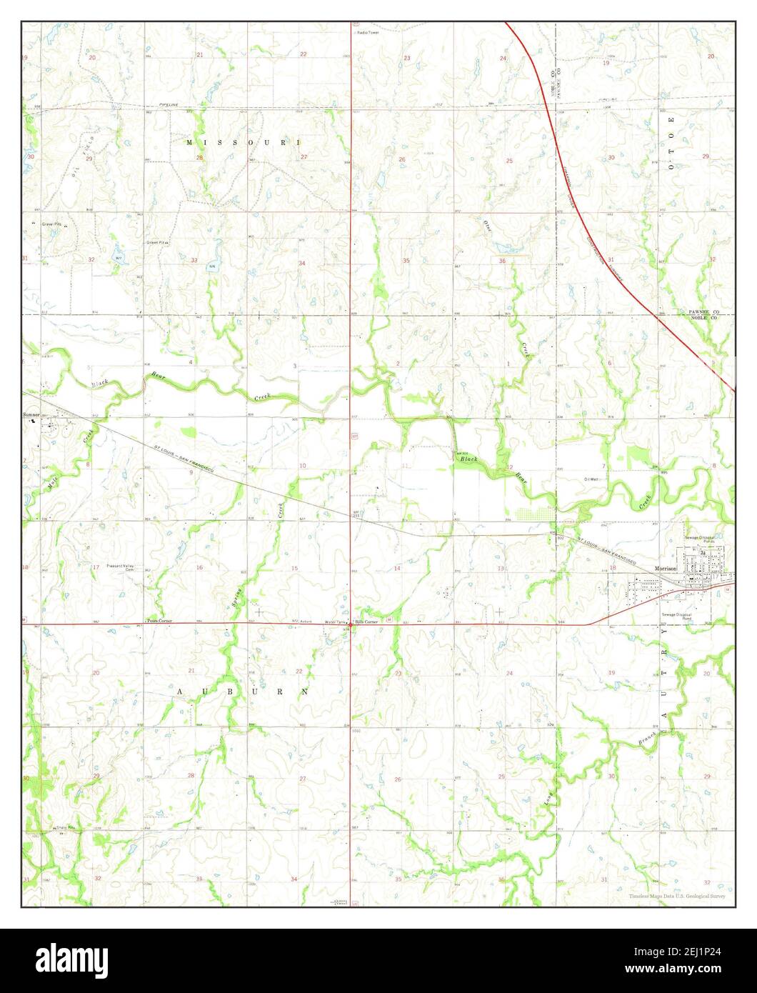 Morrison, Oklahoma, map 1972, 124000, United States of America by