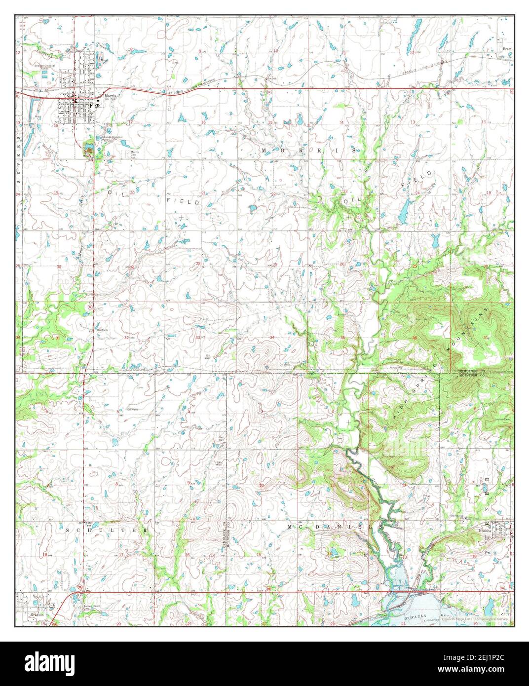 Morris, Oklahoma, map 1970, 124000, United States of America by