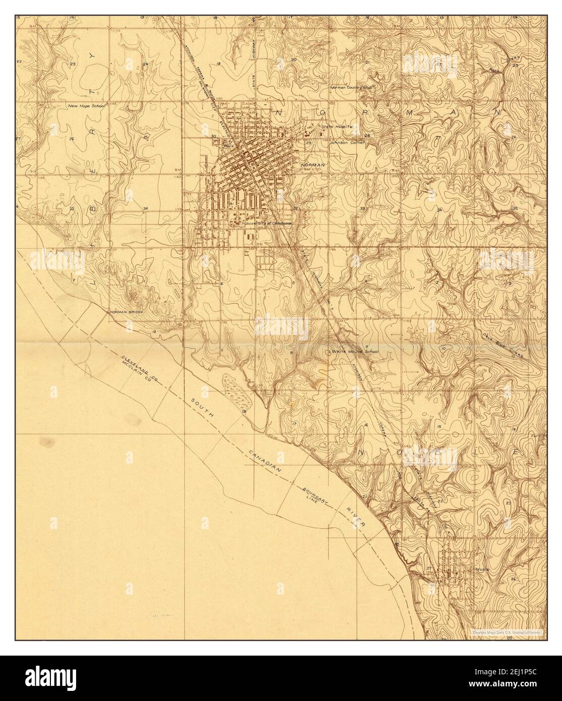 Map of norman oklahoma hi-res stock photography and images - Alamy