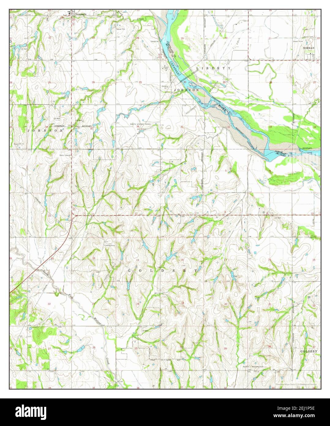 Newcastle, Oklahoma, map 1965, 124000, United States of America by