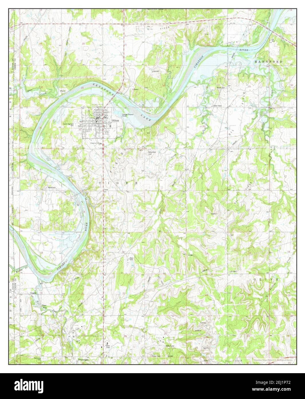 Map Of Oilton Oklahoma