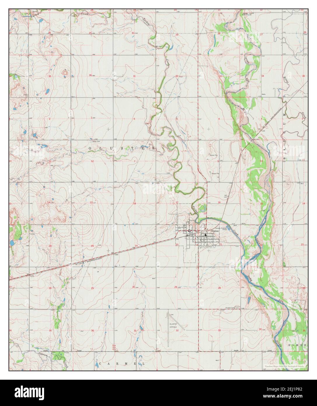 Olustee, Oklahoma, map 1964, 124000, United States of America by
