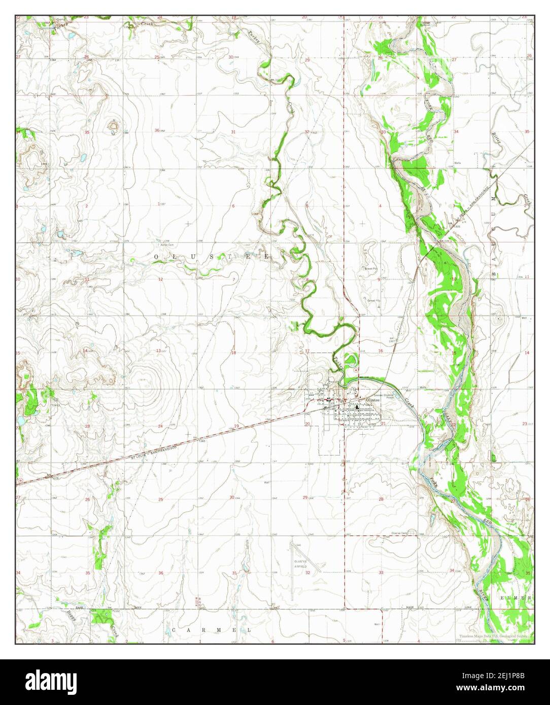 Olustee, Oklahoma, map 1964, 124000, United States of America by