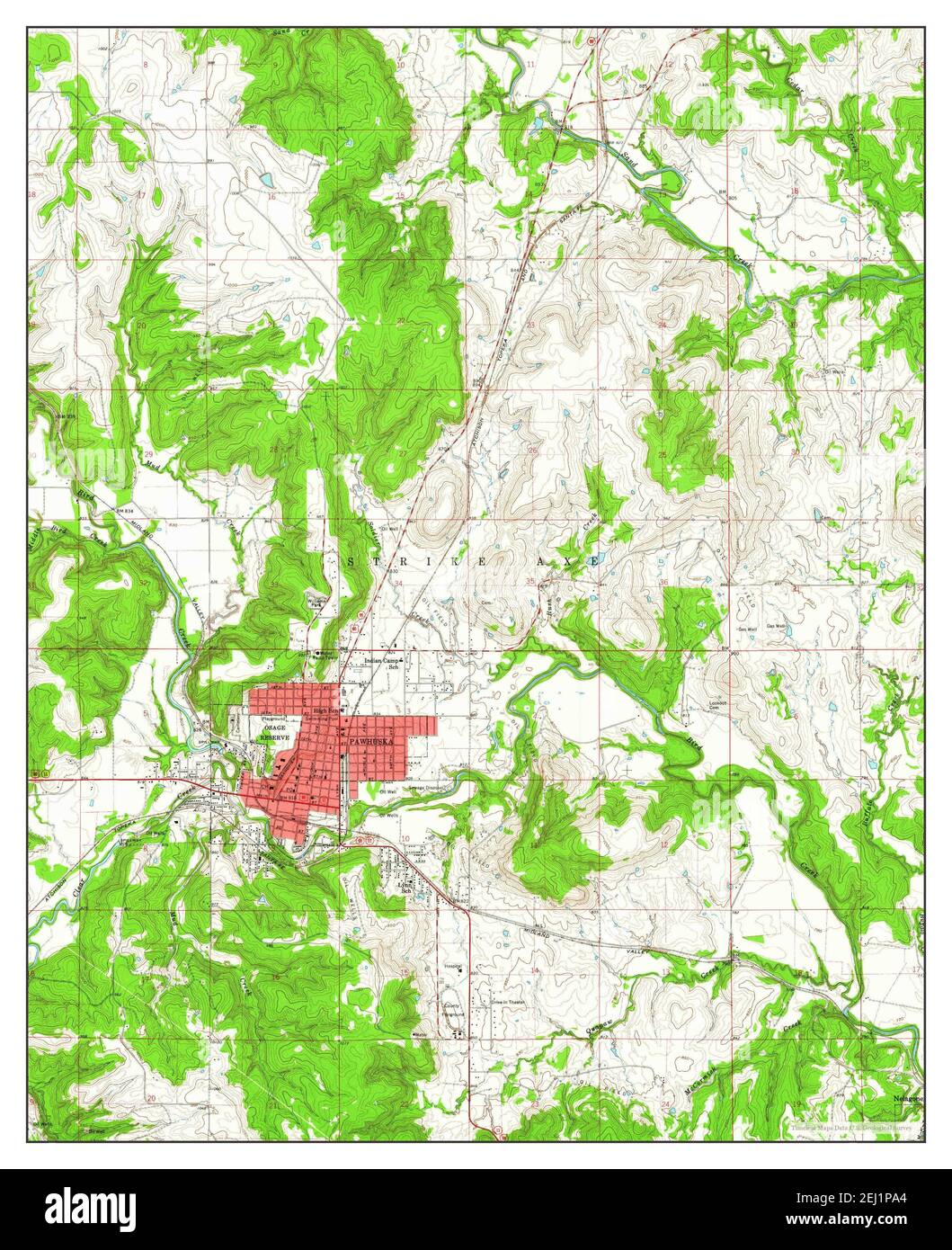 Pawhuska, Oklahoma, map 1960, 124000, United States of America by