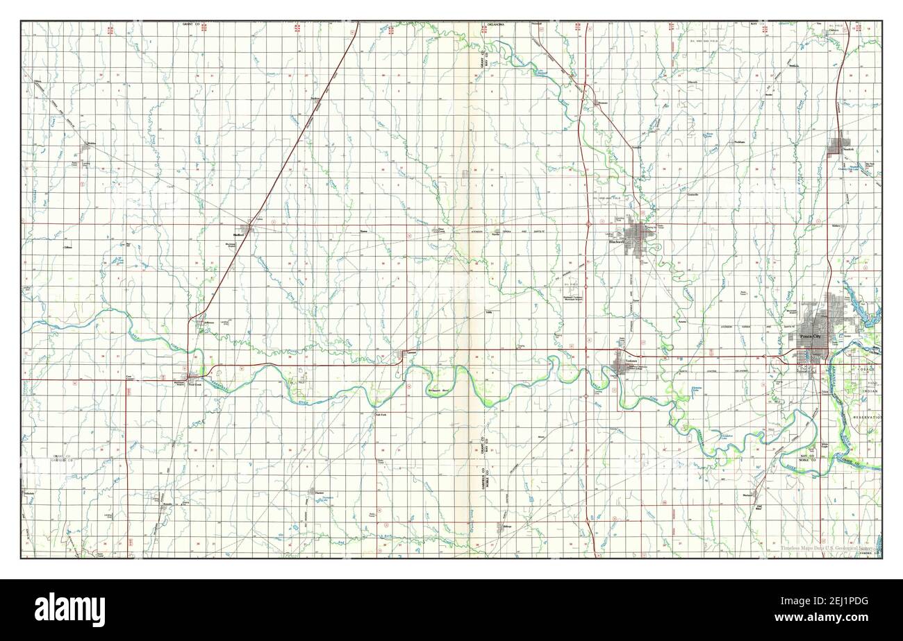 Ponca City, Oklahoma, map 1985, 1100000, United States of America by