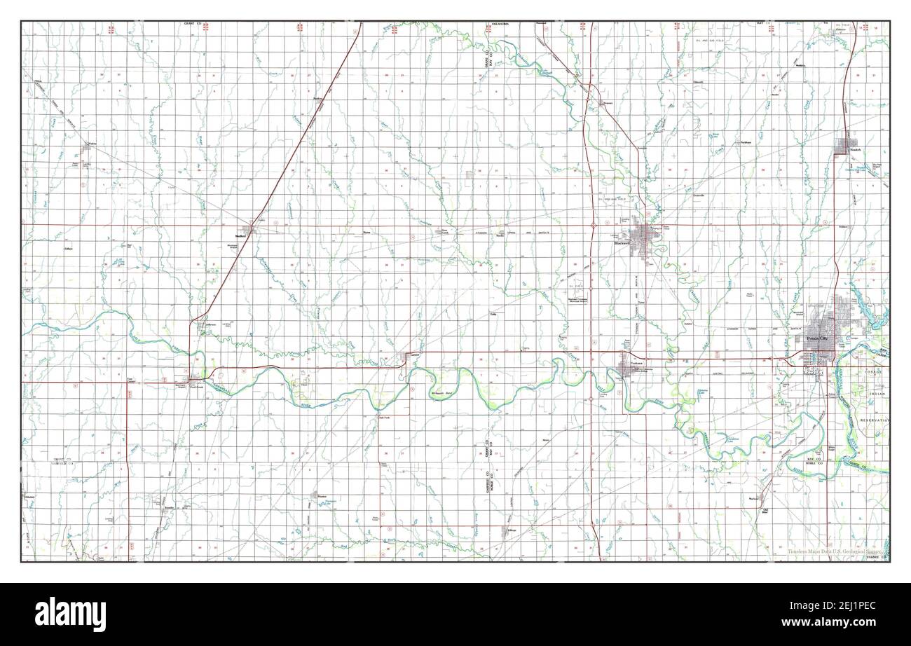 Ponca City, Oklahoma, map 1985, 1100000, United States of America by