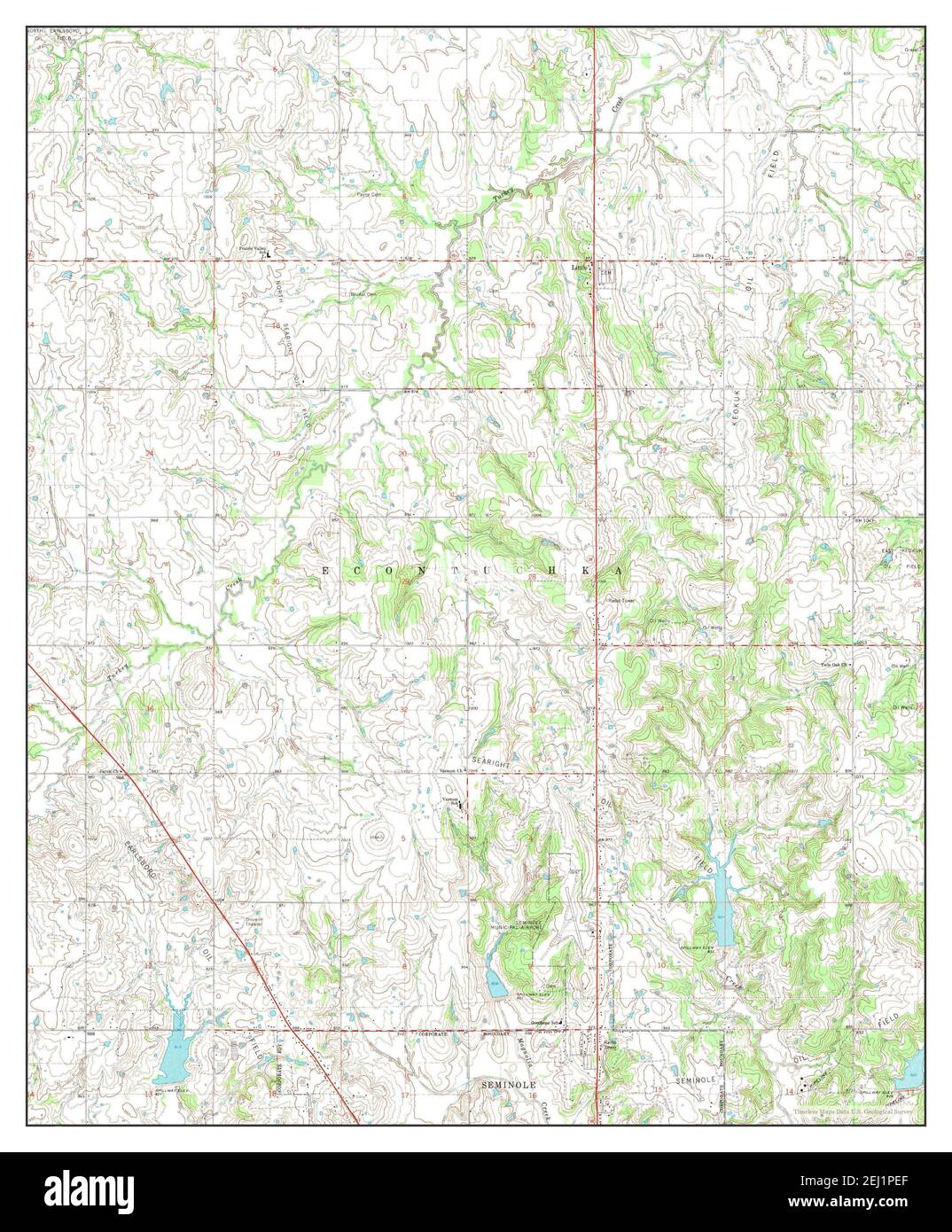 Prague SW, Oklahoma, map 1967, 124000, United States of America by