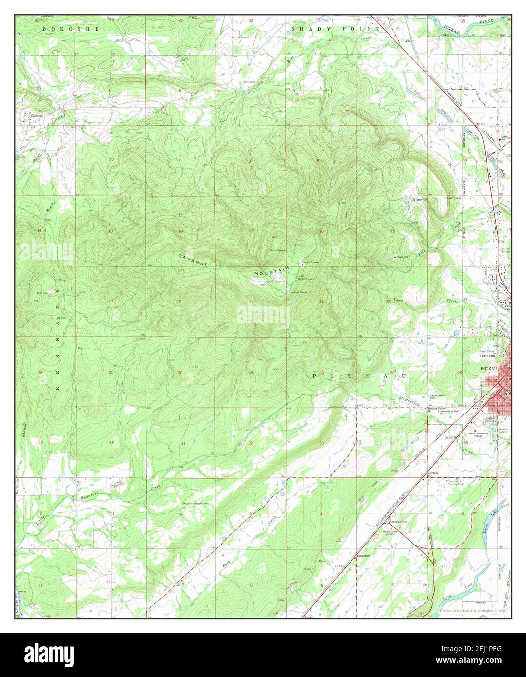 Poteau West, Oklahoma, map 1968, 124000, United States of America by