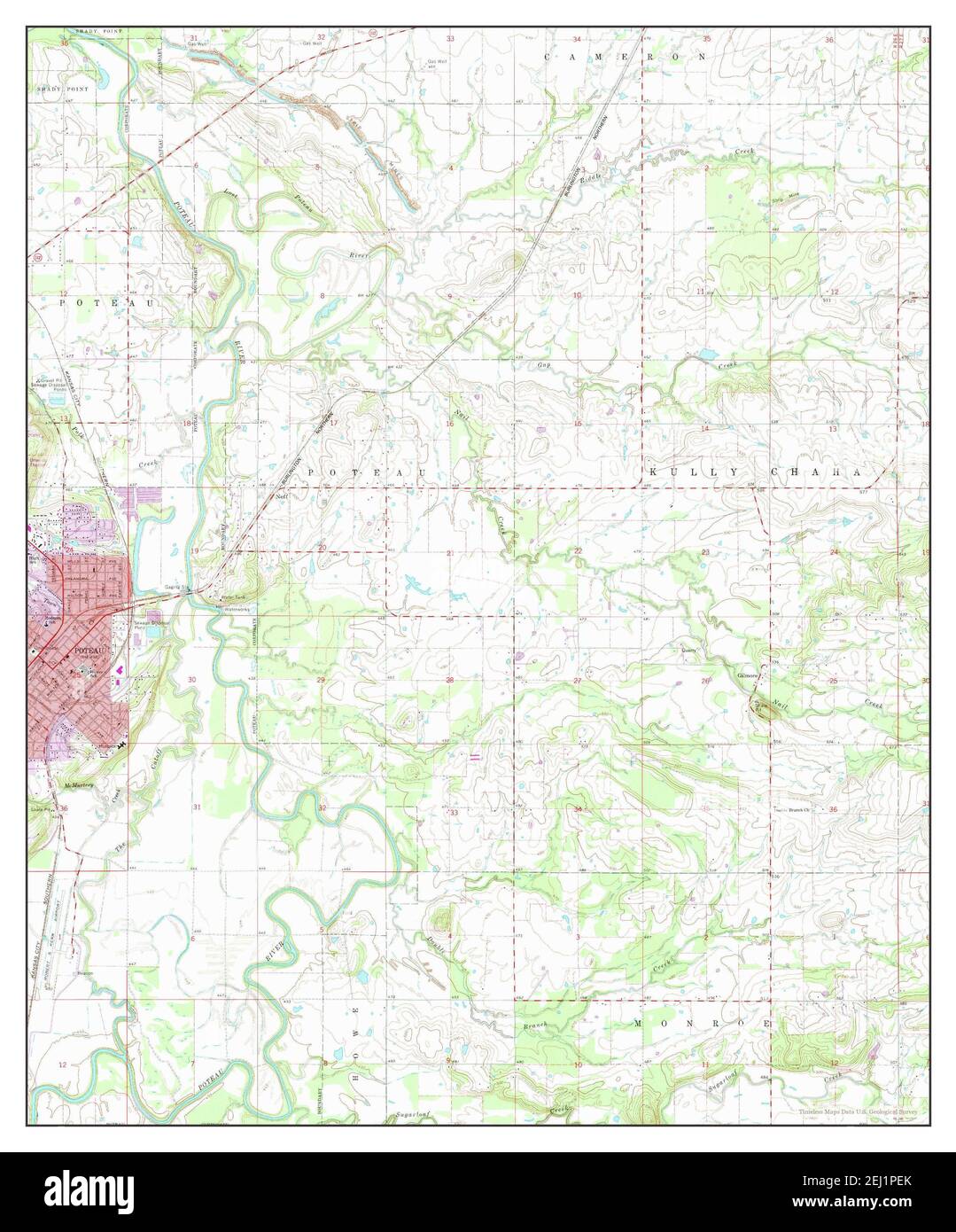 Poteau East, Oklahoma, map 1968, 1:24000, United States of America by Timeless Maps, data U.S. Geological Survey Stock Photo