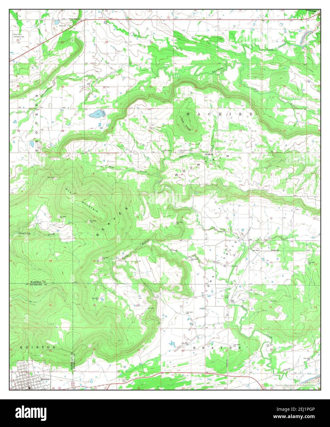 Quinton North, Oklahoma, map 1969, 124000, United States of America by
