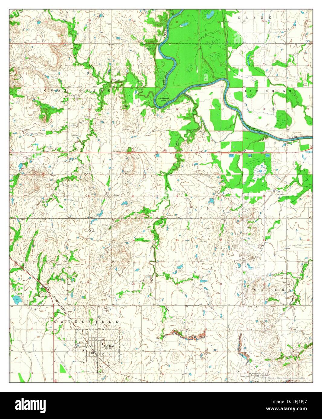 Red Bird, Oklahoma, map 1963, 124000, United States of America by