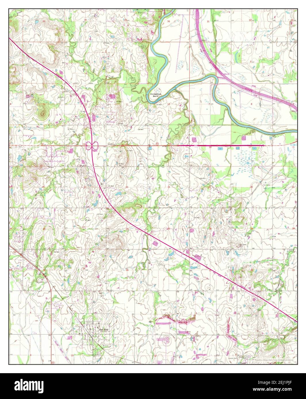 Red Bird, Oklahoma, map 1963, 124000, United States of America by