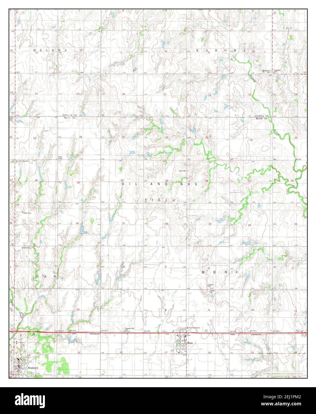 Ringwood, Oklahoma, map 1982, 1:24000, United States of America by Timeless Maps, data U.S. Geological Survey Stock Photo