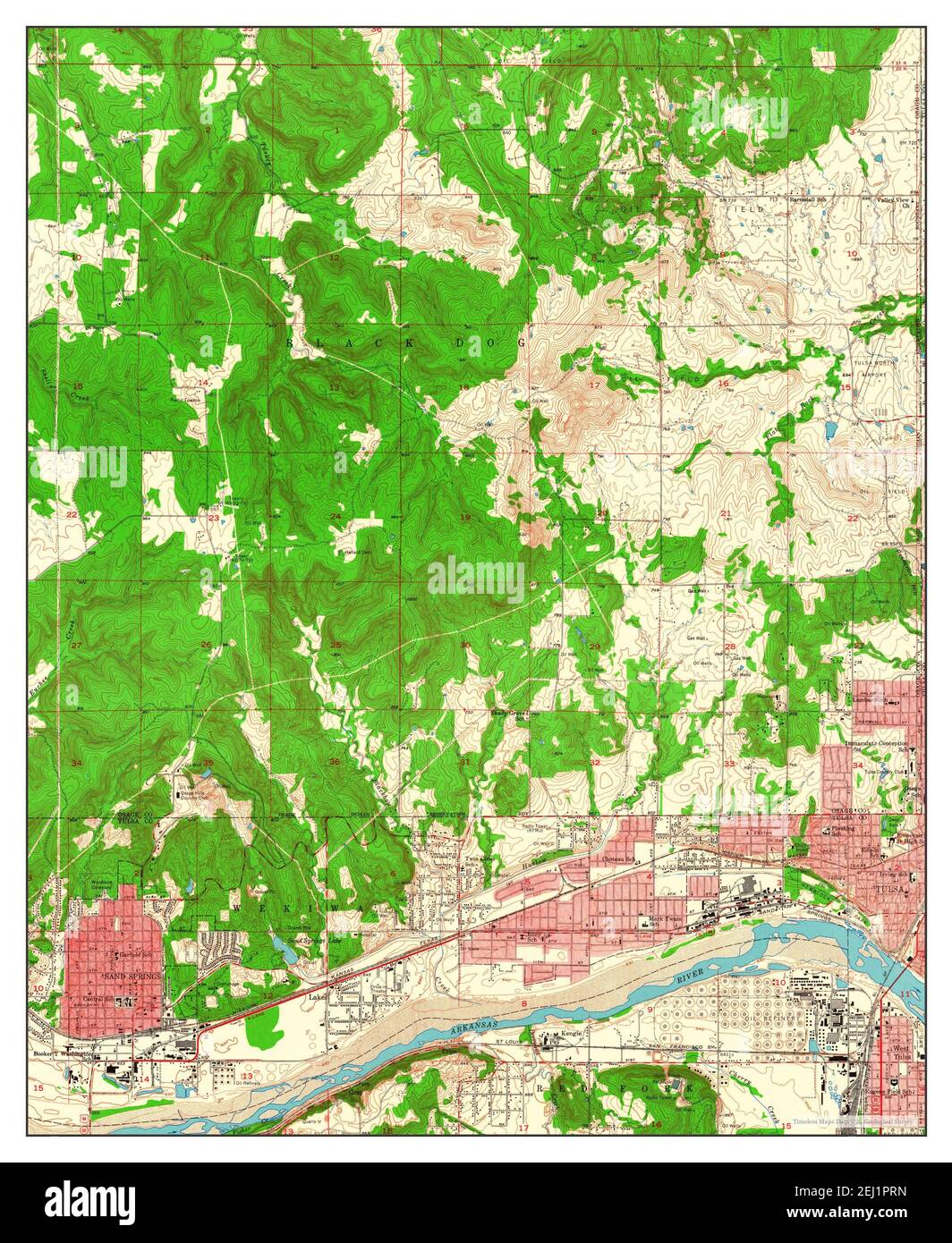 Sand Springs Ok Map Sand Springs, Oklahoma, Map 1956, 1:24000, United States Of America By  Timeless Maps, Data U.s. Geological Survey Stock Photo - Alamy