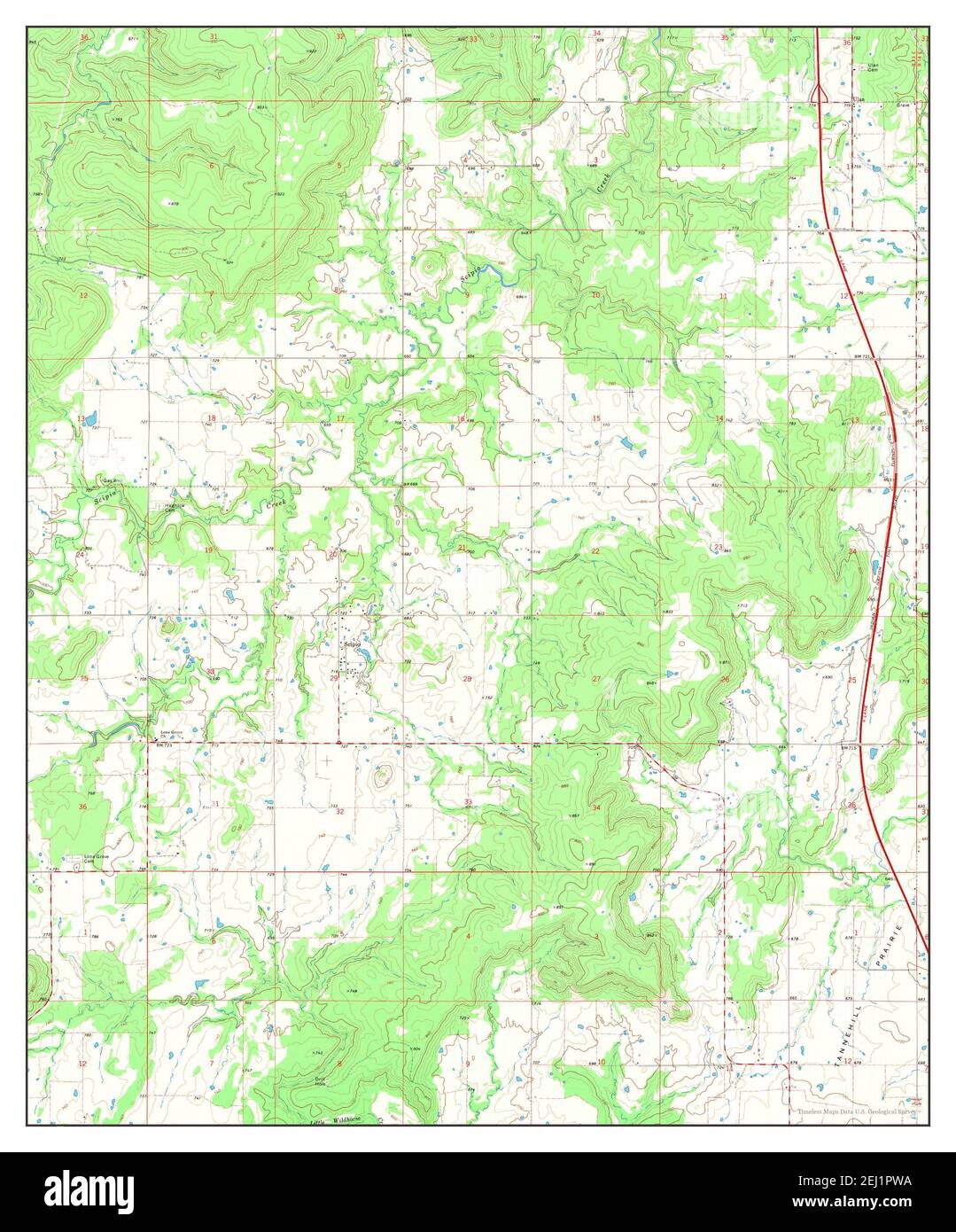 Scipio, Oklahoma, map 1971, 124000, United States of America by