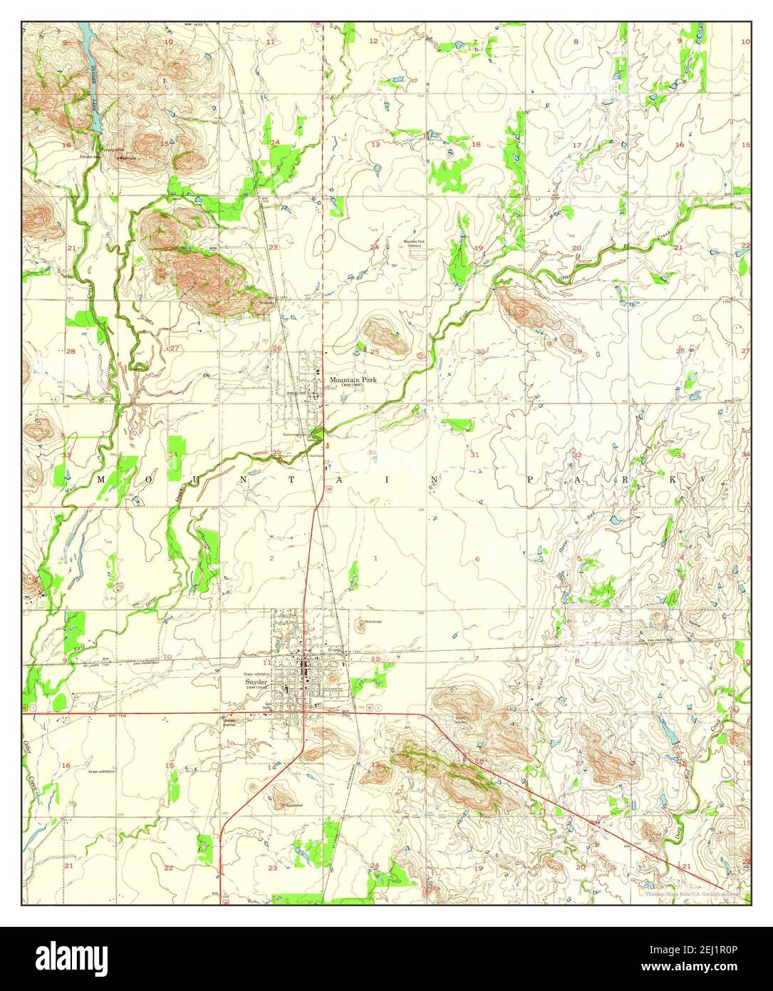 Snyder, Oklahoma, map 1956, 124000, United States of America by