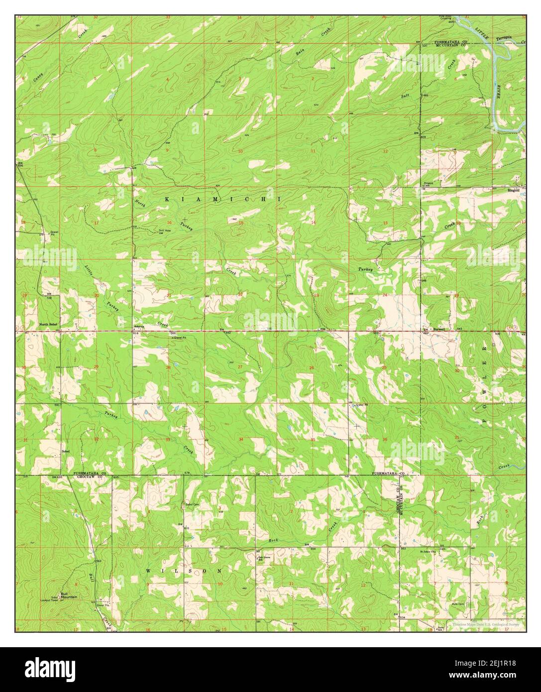 Sobol, Oklahoma, map 1962, 124000, United States of America by