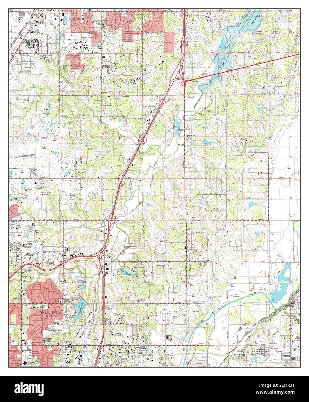 Spencer, Oklahoma, map 1986, 124000, United States of America by