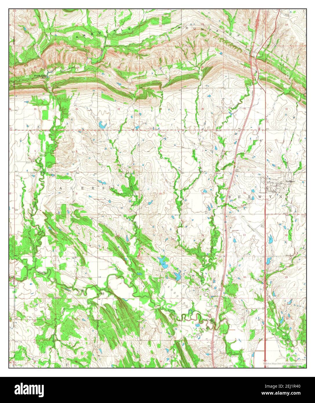 Springer, Oklahoma, map 1964, 124000, United States of America by
