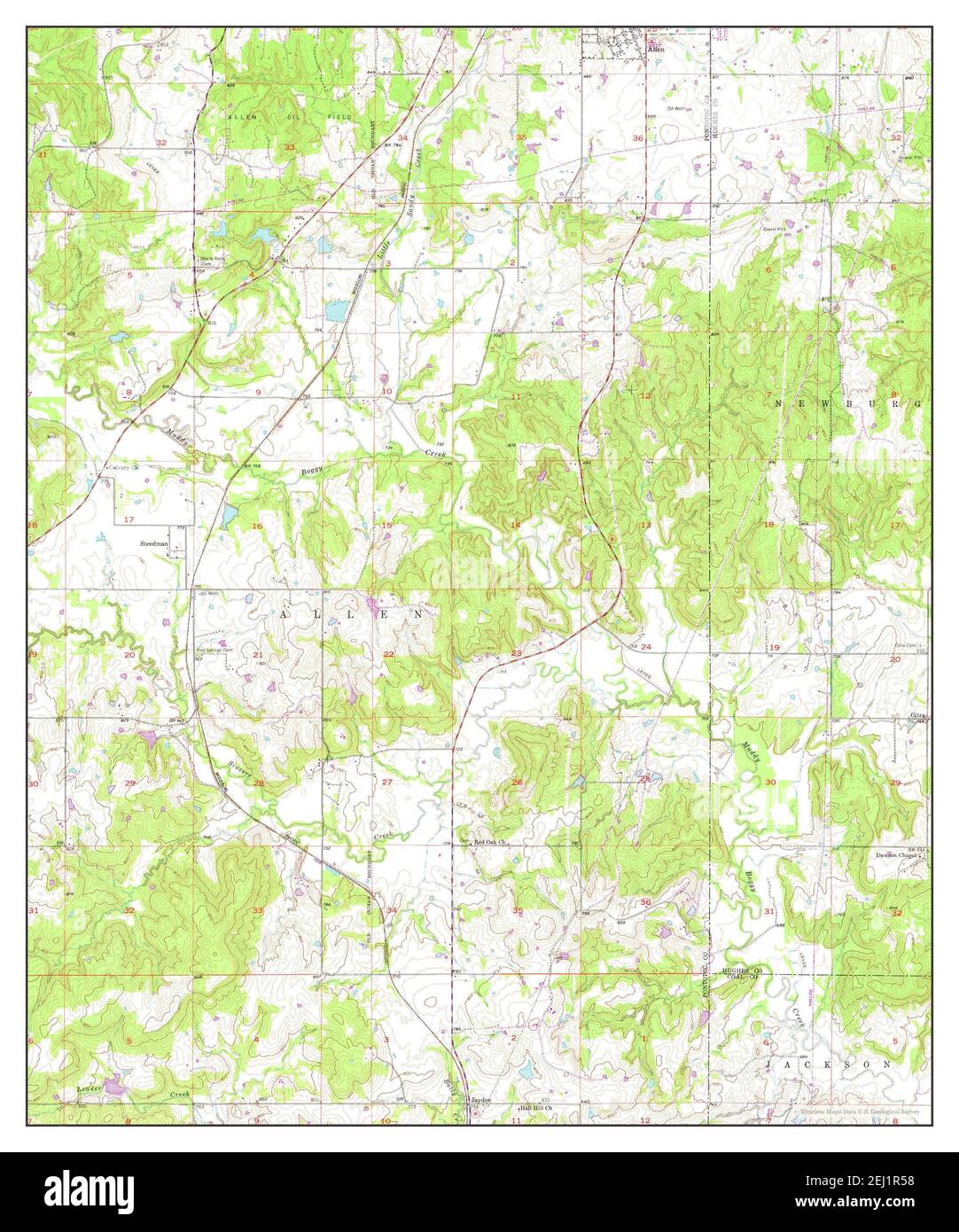 Steedman, Oklahoma, map 1958, 124000, United States of America by