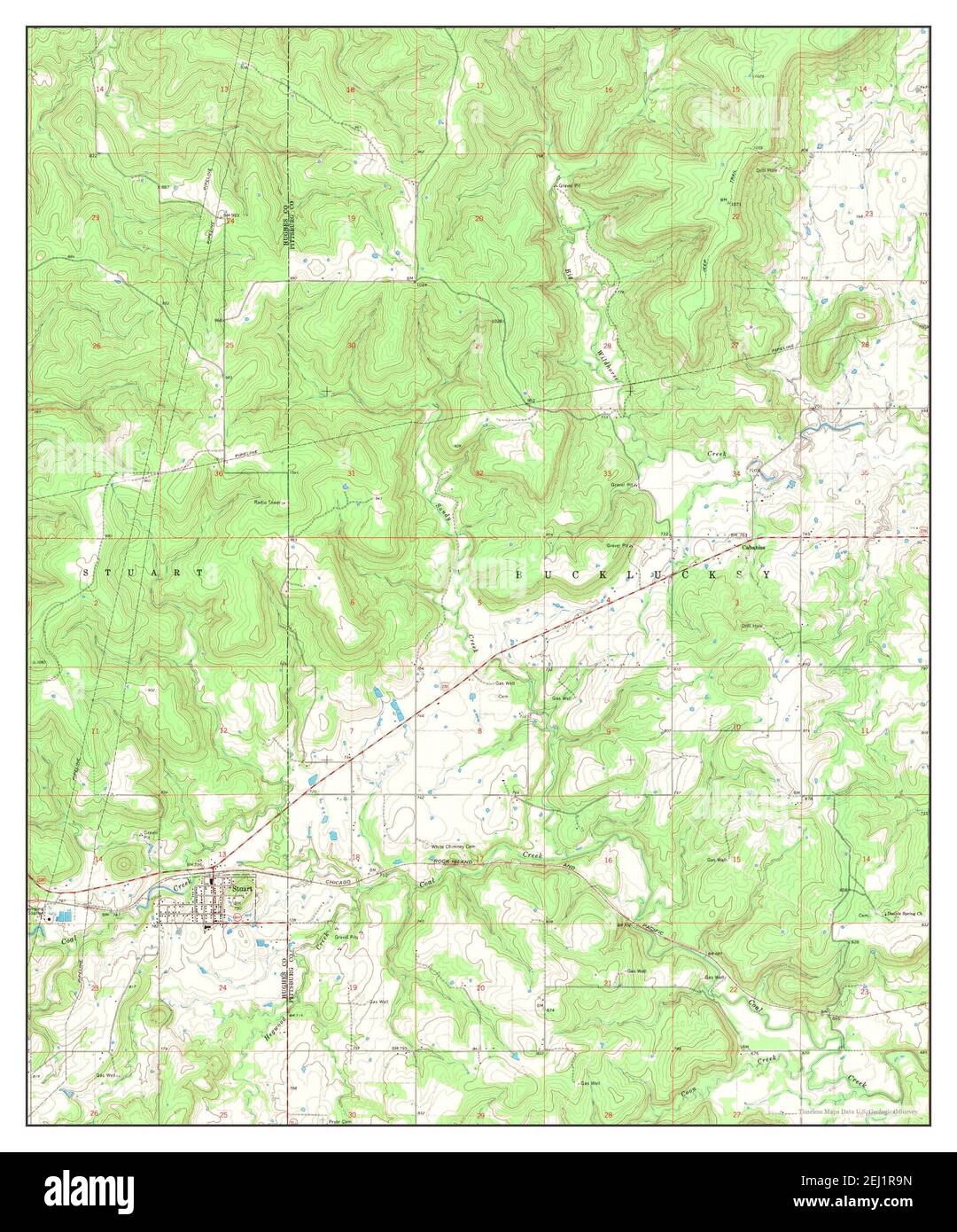 Stuart, Oklahoma, map 1967, 124000, United States of America by