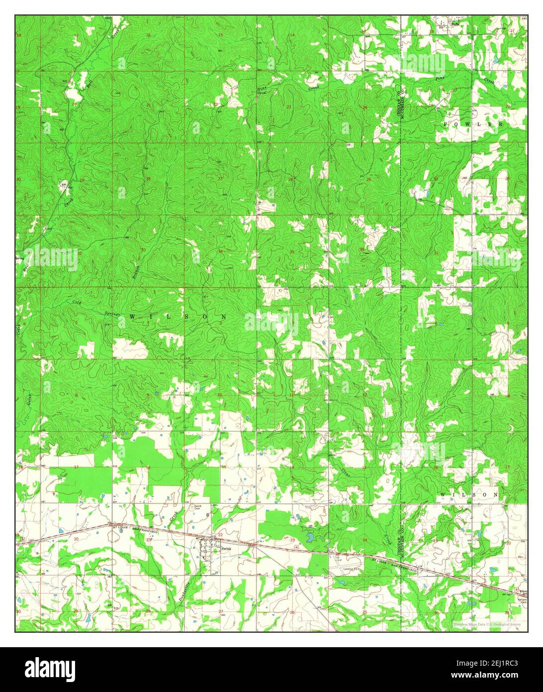 Swink, Oklahoma, map 1962, 124000, United States of America by