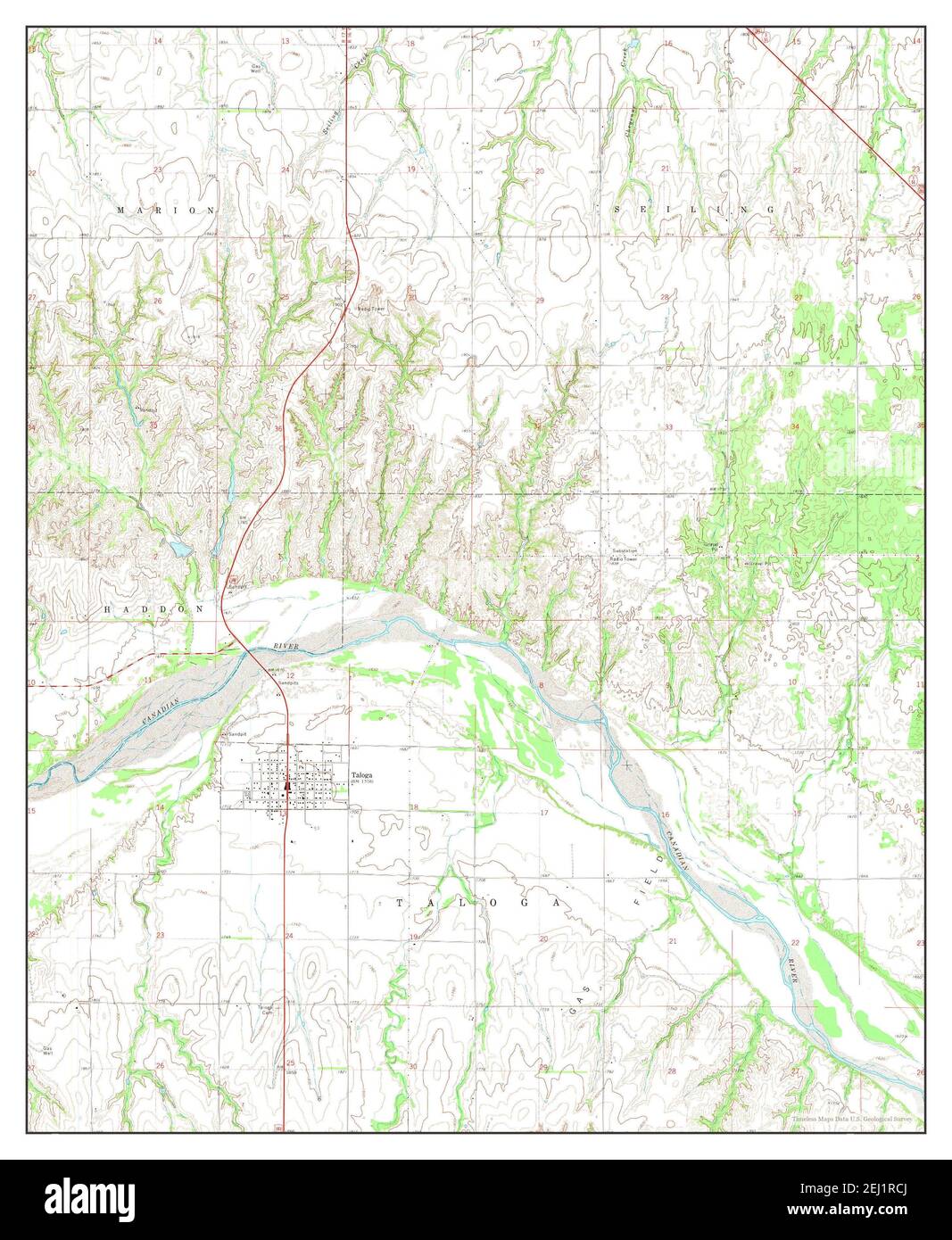 Taloga, Oklahoma, map 1972, 124000, United States of America by