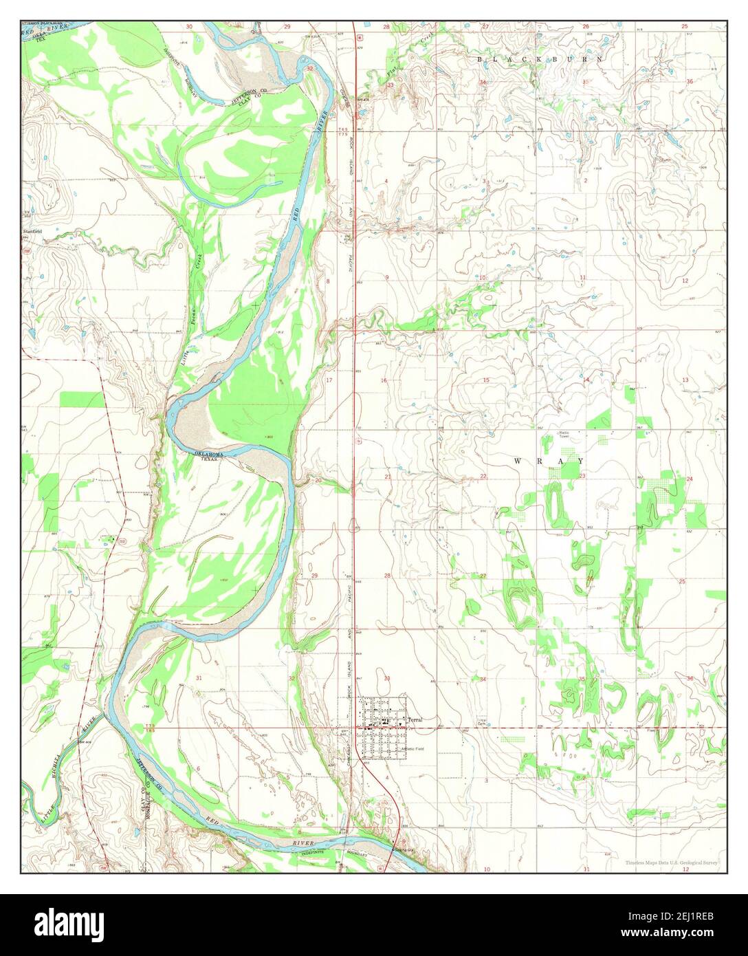 Terral, Oklahoma, map 1968, 124000, United States of America by Timeless Maps, data U.S