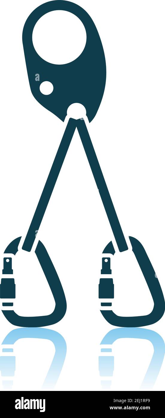 Alpinist Self Rescue System Icon. Shadow Reflection Design. Vector Illustration. Stock Vector