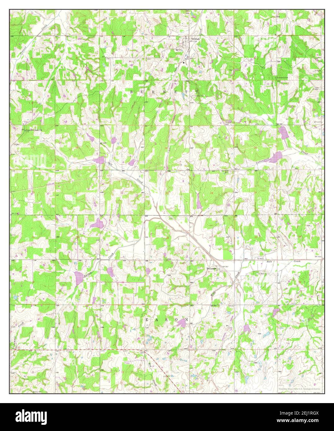 Tribbey, Oklahoma, map 1958, 124000, United States of America by