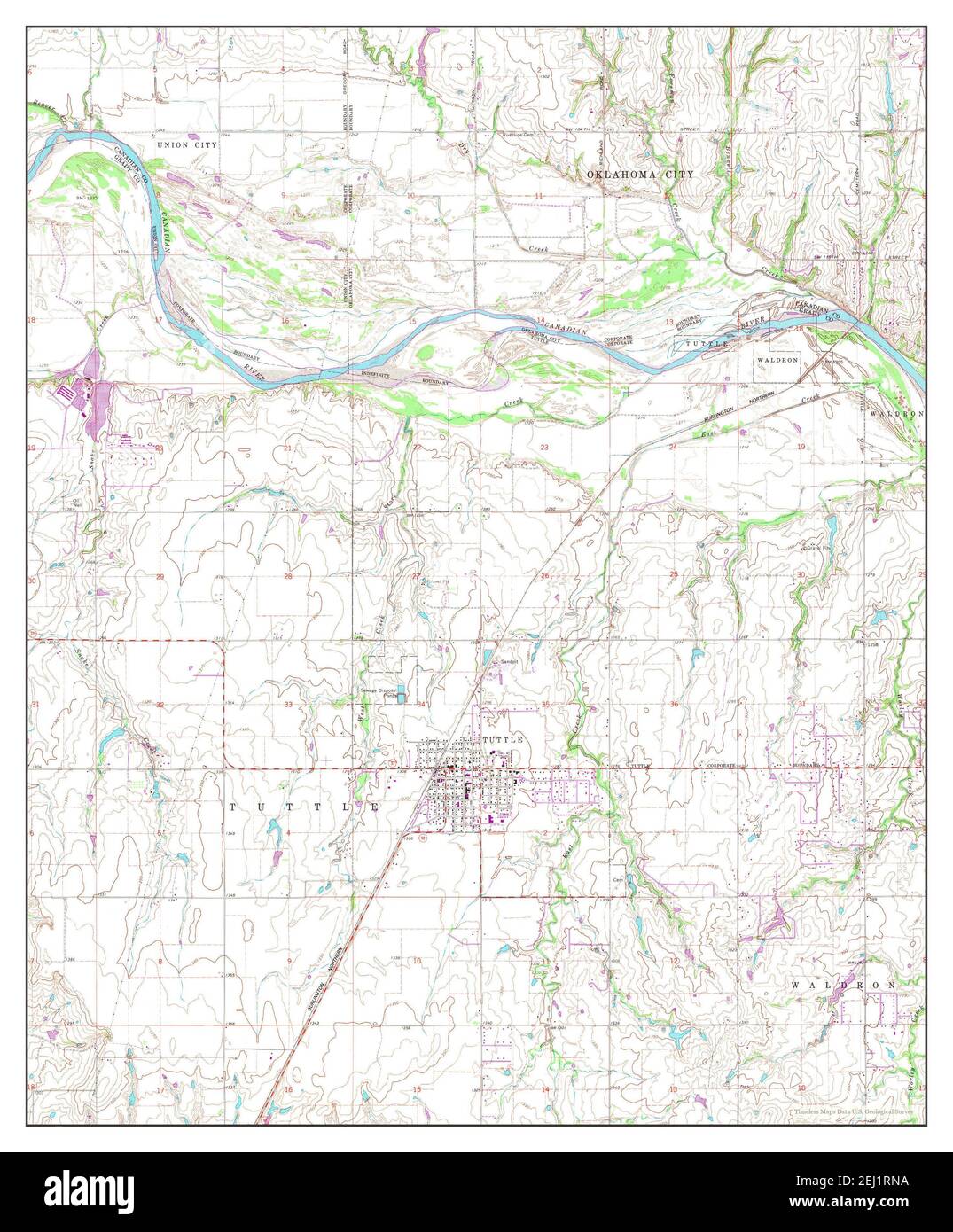 Tuttle, Oklahoma, map 1966, 124000, United States of America by