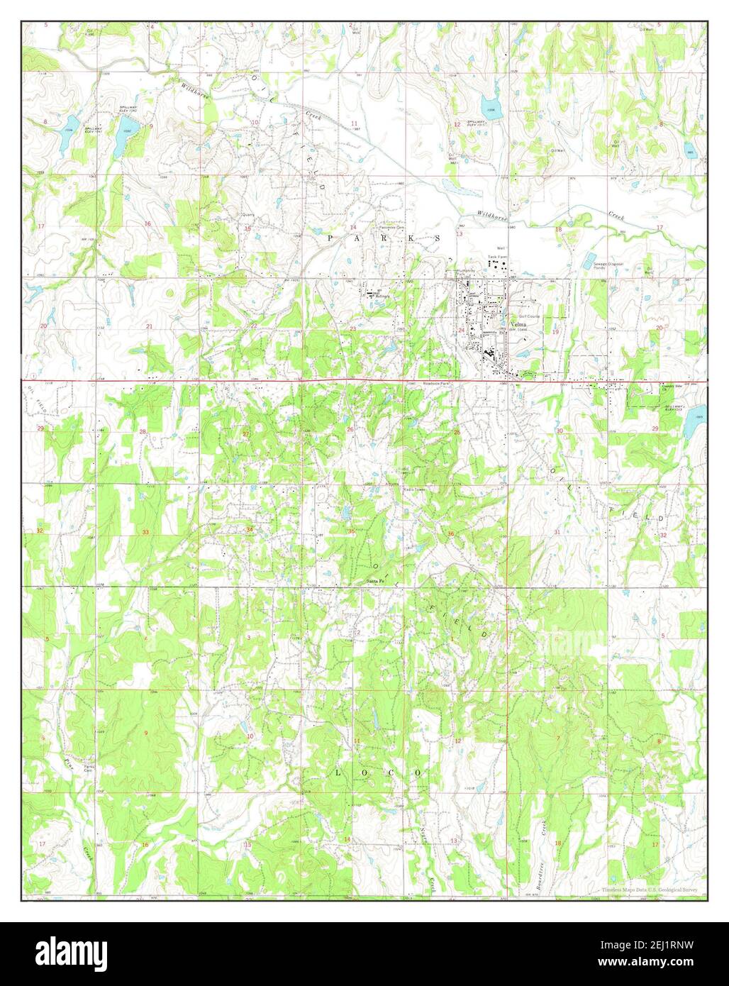 Velma, Oklahoma, map 1974, 124000, United States of America by Timeless Maps, data U.S
