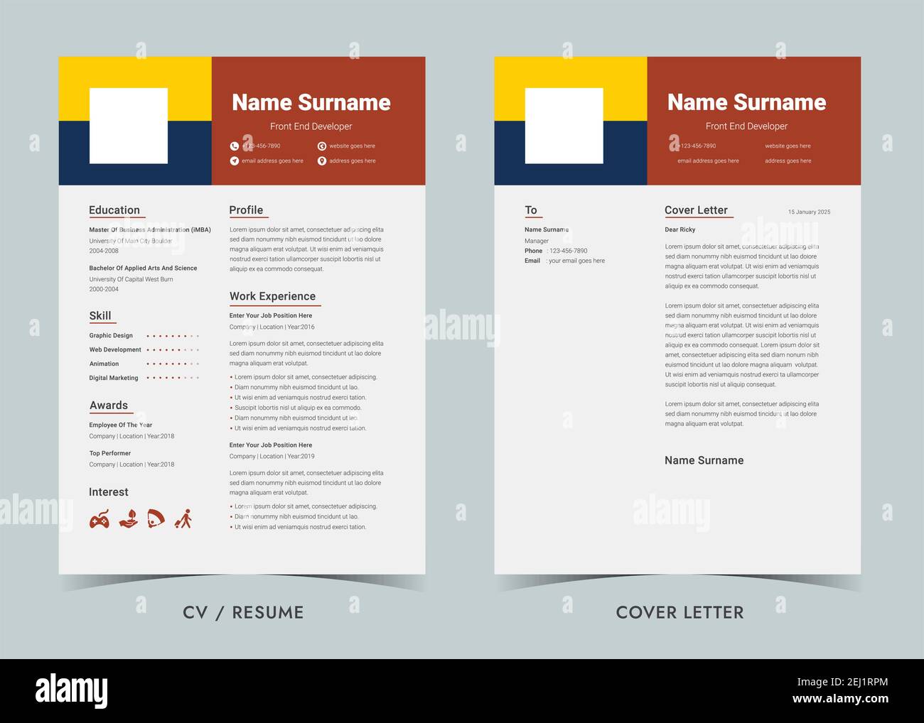 Resume And Cover Letter Minimalist Resume Cv Template Cv Professional 