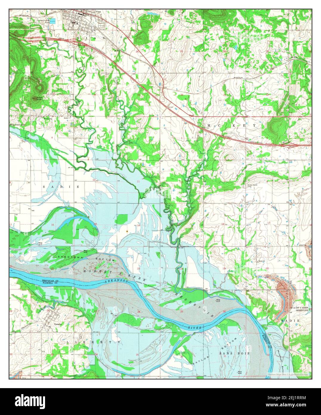 Vian, Oklahoma, map 1967, 124000, United States of America by Timeless