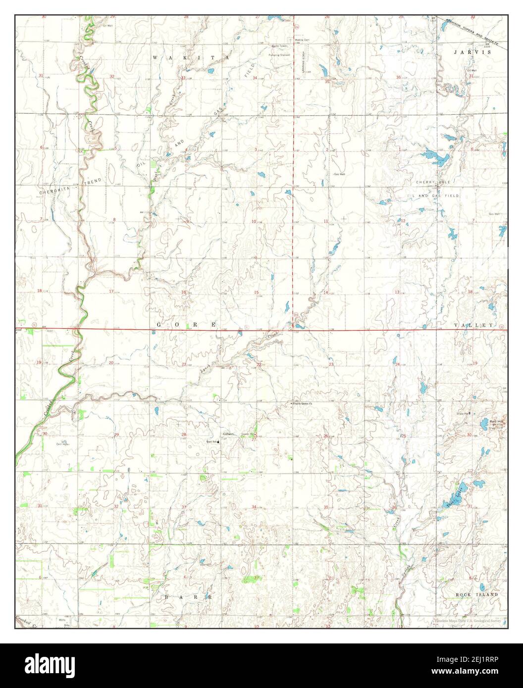 Wakita SW, Oklahoma, map 1968, 124000, United States of America by Timeless Maps, data U.S
