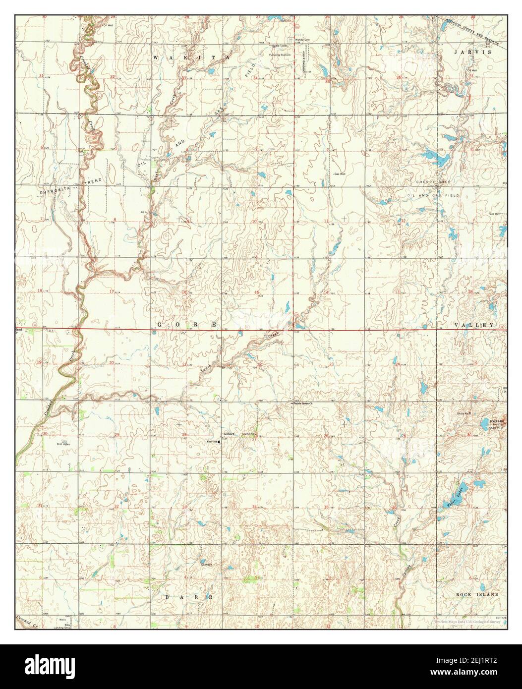 Wakita SW, Oklahoma, map 1968, 124000, United States of America by