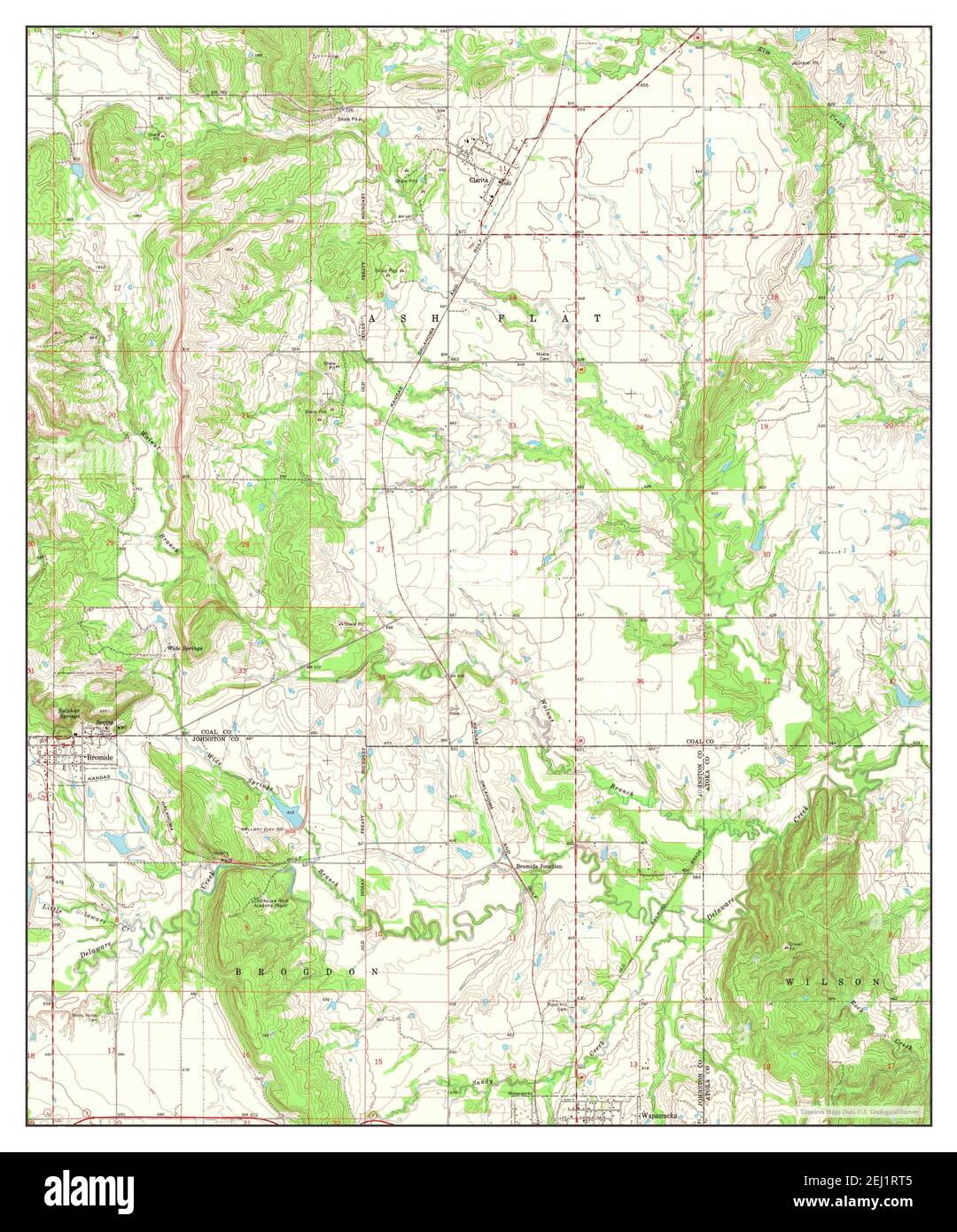 Wapanucka North, Oklahoma, map 1969, 124000, United States of America