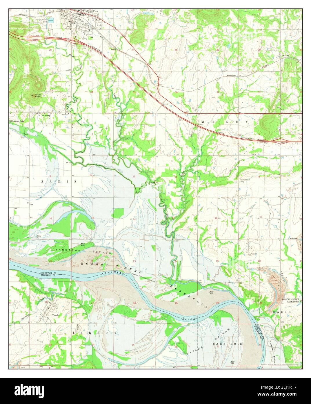 Vian, Oklahoma, map 1967, 124000, United States of America by Timeless
