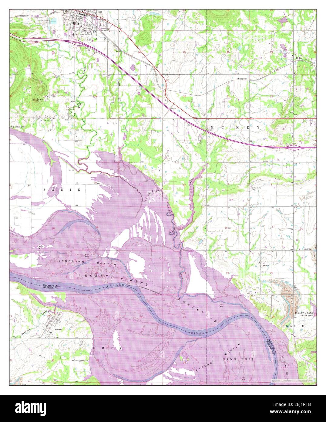 Vian, Oklahoma, map 1967, 124000, United States of America by Timeless