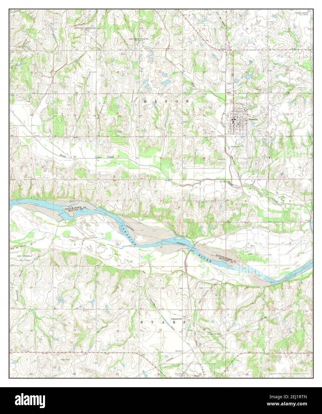 Oklahoma, map 1965, 124000, United States of America by