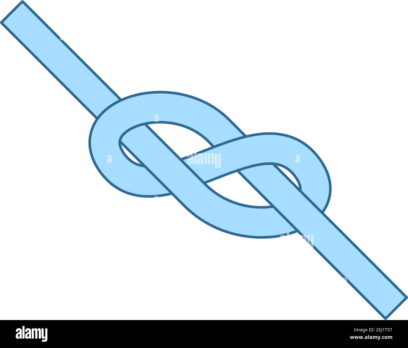 Alpinist Rope Knot Icon. Thin Line With Blue Fill Design. Vector ...