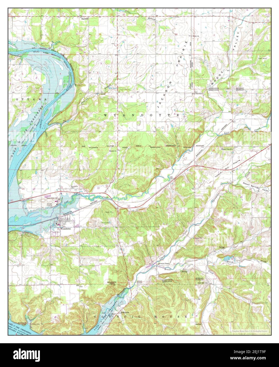 Wyandotte, Oklahoma, map 1961, 124000, United States of America by