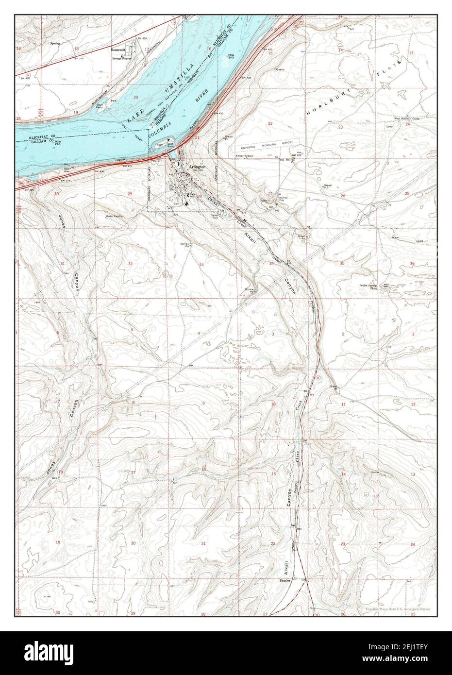 Arlington, Oregon, map 1971, 124000, United States of America by