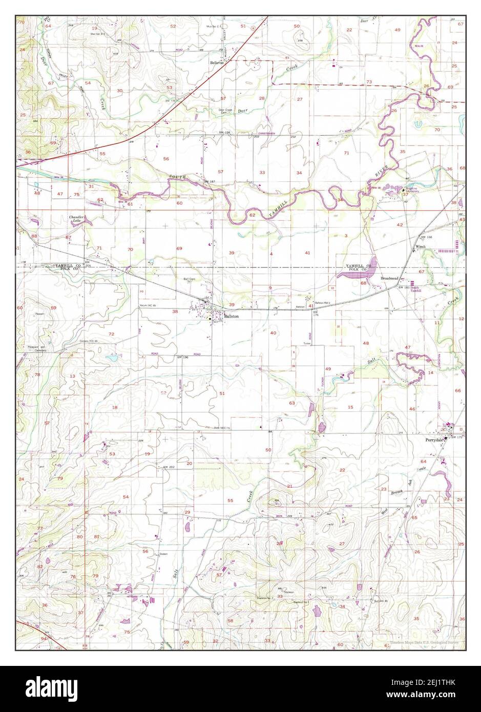 Ballston, Oregon, map 1956, 124000, United States of America by