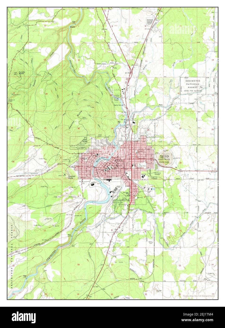 Bend, Oregon, map 1962, 1:24000, United States of America by Timeless Maps, data U.S. Geological 