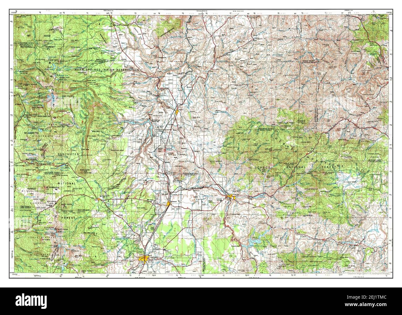 Bend, Oregon, map 1955, 1:250000, United States of America by Timeless Maps, data U.S 