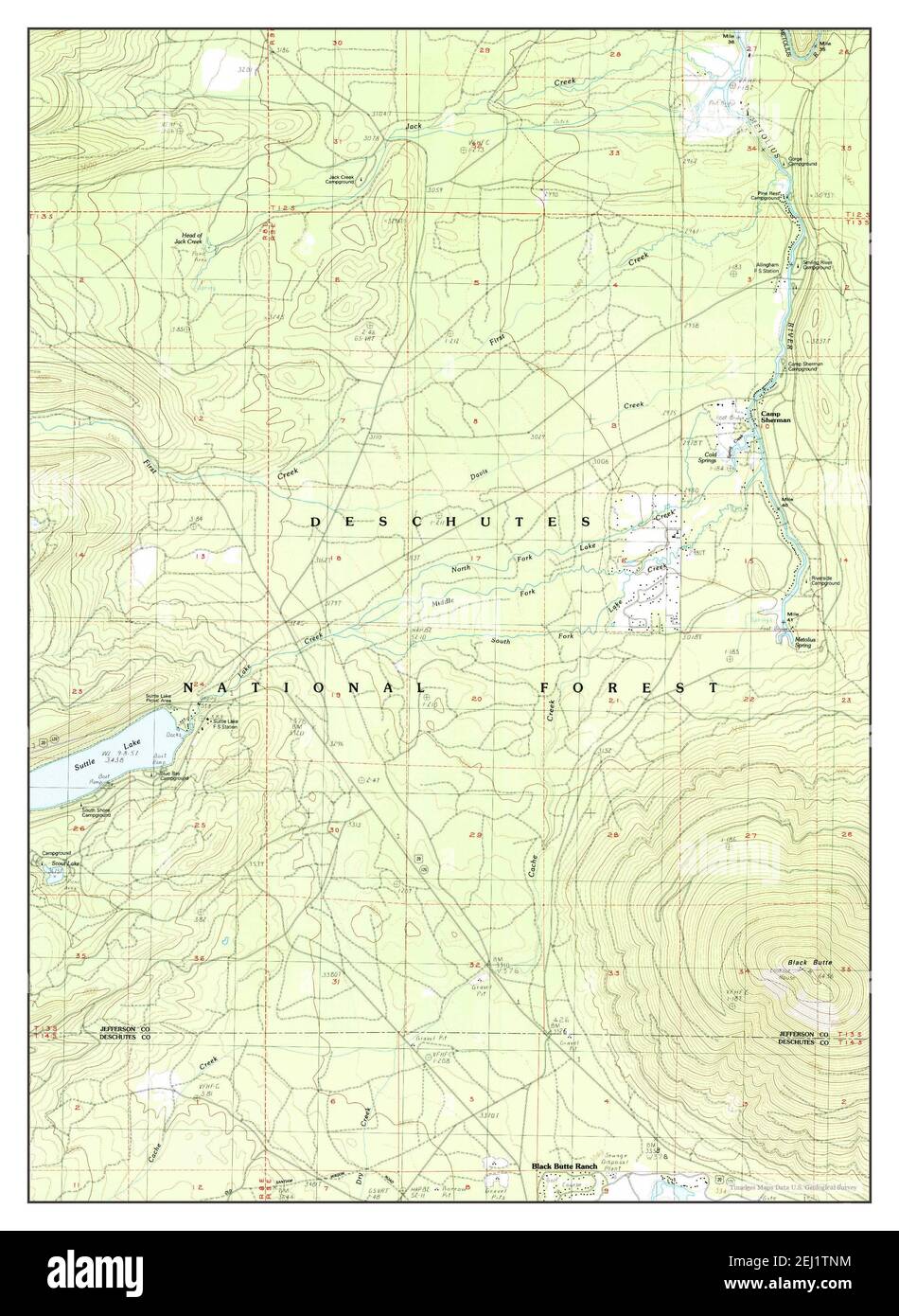 Black Butte, Oregon, map 1988, 124000, United States of America by Timeless Maps, data U.S